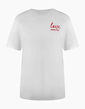Love Moschino Womens Love Moschino Small Logo White T-Shirt - Size: 18/16