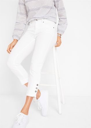 Bonprix 7/8-Jeans BONPRIX, Damen, Gr. 36, N-Gr, wei&szlig; twill (l&auml;nge: regul&auml;r), Denim/Jeans, Obermaterial: 97% Baumwolle, 3% Elasthan, slim fit, Jeans 7/8-Jeans,