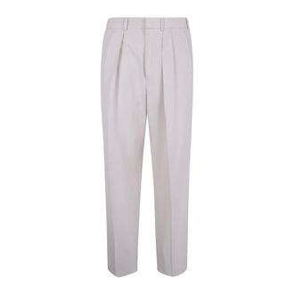 Tom Ford Pantaloni in Lana Plissettati - - Trousers - Uomo - Bianco - M