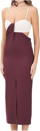 Patrizia Pepe Kleedjes, Dames, Paars, S, Polyester, Longuette Jurk