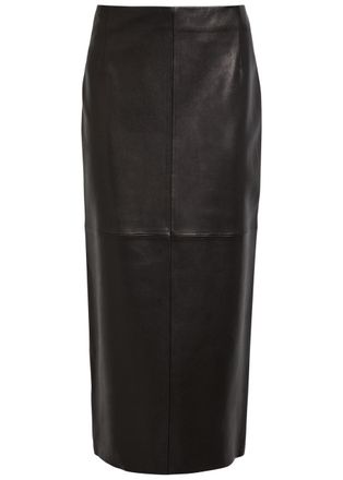 Nour Hammour Selly Suede Midi Skirt - Black - 44 (UK16 / XL)