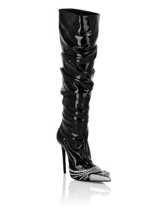 Philipp Plein Patent Leather Boots Hi-Heels
