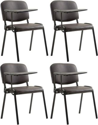 Clp Clp - Set De 4 Sillas Confidente Ken Con Mesa Extensible Para Escritura Marr&oacute;n