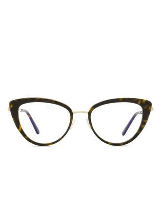 Tom Ford Eyewear cat-eye metal glasses - Brown