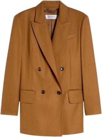 Max Mara Palanca Blazer - Dames - Blazers - Bruin - S - Leer - Jassen
