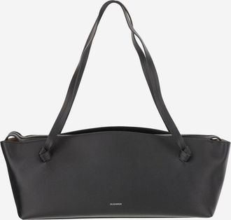 Jil Sander Black Leather Knot Shoulder Bag
