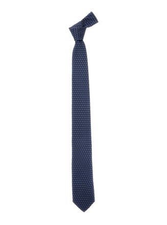 Ferragamo Blue Gancini Logo Tie