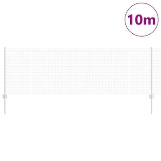 Berkfield Home Modern Welded Wire Fence with 5 U Posts Silver 0.8x10 m Steel