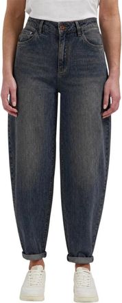 Florez jeans Fani Barrel Jeans - Dames - Jeans - Blauw - Maat: W26 Katoen