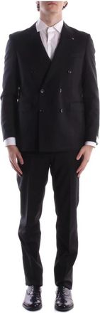 Tagliatore Double-breasted Suit - Heren - Business pakken - Zwart - M - Katoen - Kostuums