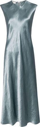 Vince satin cap-sleeve dress - women - Acetate - L - Green