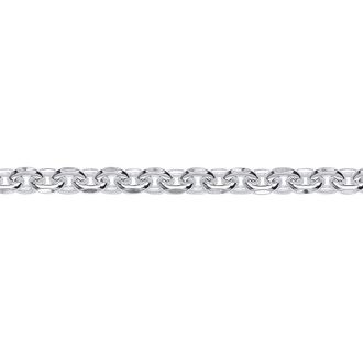 Jewelco London Silver Diamond Cut Cable Link Chain | Size: 24 inches