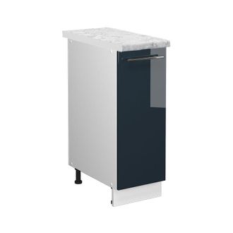 Vicco Armario De Farmacia Fame-line, Azul Oscuro Alto Brillo, 30 Cm, Et M&aacute;rmol, Vicco