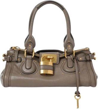 Chlo&eacute; Paddington Schoudertas - Dames - Handtassen - Grijs - ONE Size - Katoen - Tassen