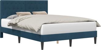vidaXL Struttura Del Letto Con Testiera Blu 120 X 200 Cm Velluto Vidaxl