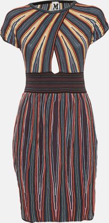 M Missoni Multicolor Striped Knit Criss-Cross Mini Dress