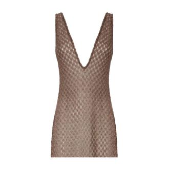 Missoni V-neck Knitwear, female, Brown, Size: XS V-neck Dress