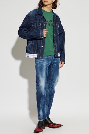 Dsquared2 Denim Jacket With Vintage Effect, Mens, Navy Blue