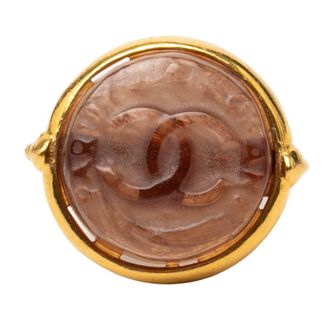 Chanel Gold Brown Band Ring (Pre-Owned)