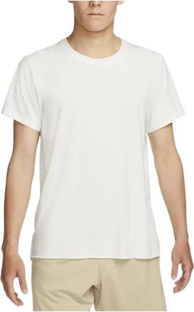 Nike Mens Nike Yoga Dri-FIT Moisture Conduction Quick Dry Solid Color Round Neck Short Sleeve Light Grey T-Shirt DM7826-133