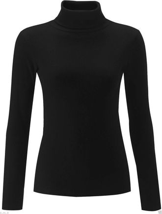 Hudson Women Plus Size Ribbed Stretch Polo Turtle Neck Top Jumper UK Sizes 16, 18, 20 (as8, Numeric, Numeric_26, Plus, Regular, Black, 26)