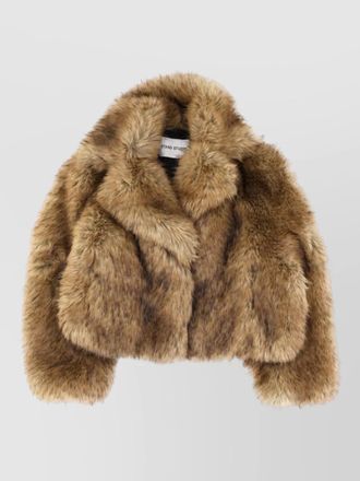 Stand Studio samara cropped oversized faux fur coat