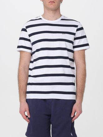 Sun 68 T-shirt in cotone a righe con logo Sun68