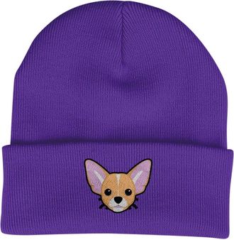 Bang Tidy Clothing Chihuahua Beanie Hat - Dog Lovers Gifts for Women - Winter Hats for Women - Knitted Wooly Ladies Hats - Dog Walking Accessories - Embroidered Gifts fo