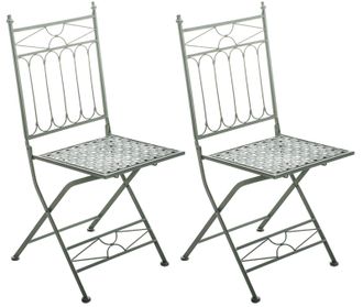 Clp Clp - Set De 2 Sillas De Balc&oacute;n Asina Plegables Verde Antiguo