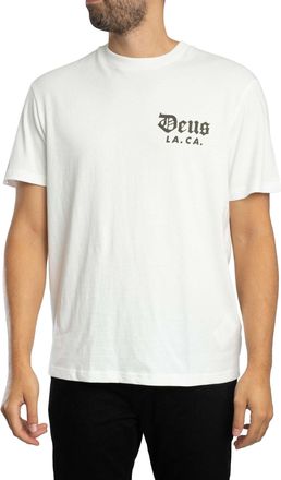 Deus Ex Machina Mens Sourmug Back Graphic T-Shirt, Dirty White, L