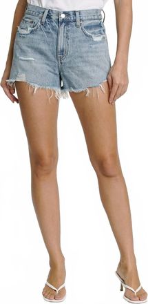Pistola Denim Nova Relaxed High Rise Cut Off Shorts In Light Blue