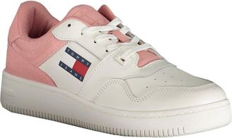 Tommy Hilfiger Leather and Polyurethane Color-Block Sneaker - White