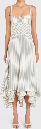 Amanda Uprichard Monterey Dress In Oxford Blue Stripe