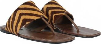 Schutz Womens Martha Flat Sandals In Natural/pecan Brown