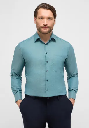 Eterna Langarmhemd ETERNA COMFORT FIT, Herren, Gr. 45, Normalgr&ouml;ssen, gr&uuml;n (tanne), 100% Baumwolle, normal, Manschette, Hemden Langarmhemd, NON IRON (b&uuml;gelfr