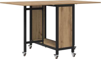 vidaXL Mesa De Comedor Plegable Con Ruedas 130 X 80 X 76,5 Cm Acero Pb Vidaxl