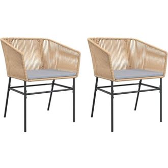 vidaXL Vidaxl - Sillones De Jard&iacute;n Con Cojines 2 Uds Rat&aacute;n Sint&eacute;tico Marr&oacute;n