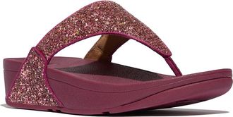 FitFlop Lulu Multi Tonal Glitter Toe Post Sandals in Ruby Mix at Nordstrom, Size 6.5