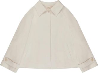 Montedoro Red Neutral Cropped Cape Style Tailored Outerwear