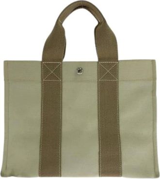 Herm&egrave;s Pre-owned Tote Bags, female, Beige, Size: ONE SIZE Pre-owned Bora Bora PM Canvas Tote Bag
