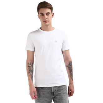 Calvin Klein Men Stretch Slim Fit T-Shirt Other Knit Tops, Bright White, L