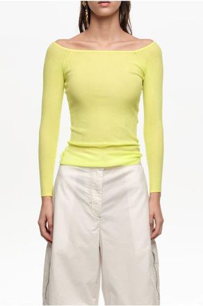 Bimba & Lola Ribbed Sweater in Lime at Nordstrom, Size Medium Eu