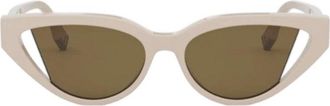 Fendi FE40009I56E Cat-Eye Sunglasses - Beige