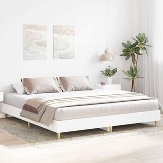 Berkfield Home Durable Bed Frame without Mattress White 160x200cm Engineered Wood | Size: 160x200 cm
