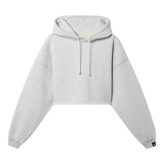 Golden Goose Hoodies, female, Gray, Size: XS Star Cropped Hooded Sweatshirt