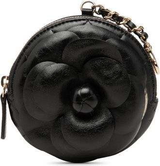 Chanel Black Leather Coin Purse/Coin Case (Pre-Owned)
