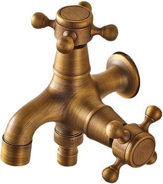 OEM Grifo De Jard&iacute;n De Doble Desag&uuml;e Estilo Antiguo Con Doble Bola, Grifo De Jard&iacute;n Con Palanca, Grifo De Cobre De 1/2 Para Lavadora