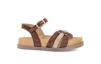 Gabor Womens Ankle Strap Sandal In Brown Multi