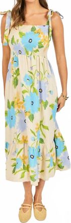 Sadie & Sage Fresh Cut Floral Midi Dress In Cream/multi