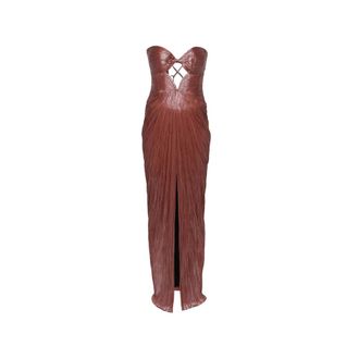 Maria Lucia Hohan Cut-out Pliss&eacute; Maxi Dress